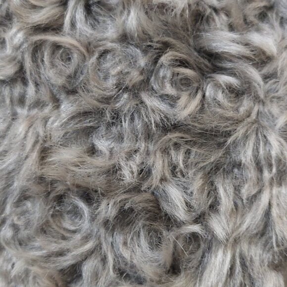 💥SHOWSTOPPER!💥Vegan Persian Curly Lamb Fur Longline Coat in Gray - Picture 13 of 15